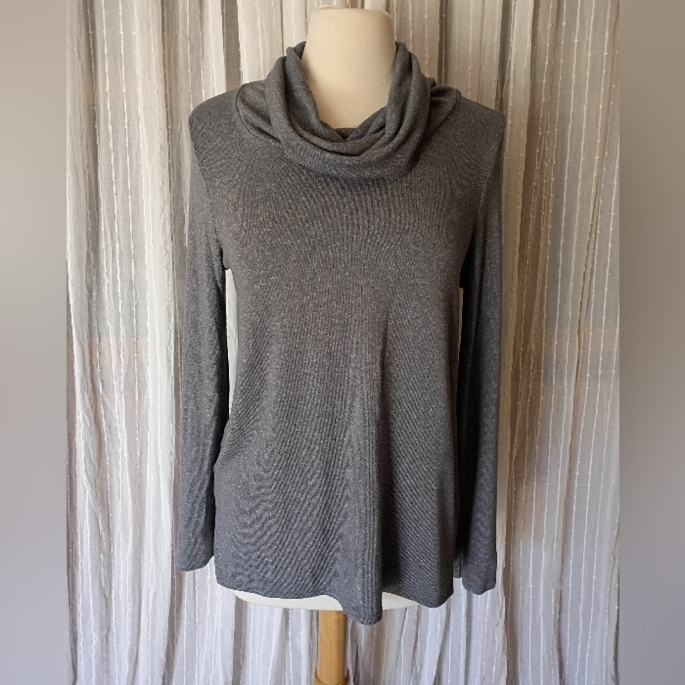 LOFT Gray Cowl Neck Lounge Tunic Sweater Top Size Medium